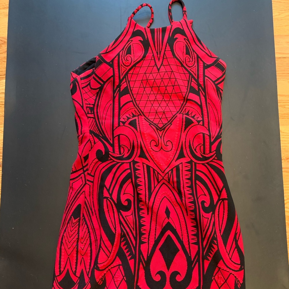 Red and black Parker dress